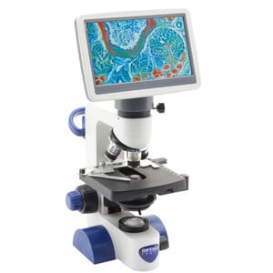 Optika Microscope B-62V, Screen, 7 Zoll, DIN, achro, 40-400x, LED, 1W, Kreuztisch, Abbe-Kondensor