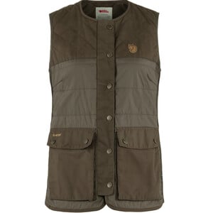 Fjällräven Chaleco acolchado Forest Wool W, 633 Dark Olive, XS