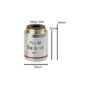 Euromex Objective IS.8105, Plan PL 5x/0.12, w.d. 15.5 mm, infinity, cov glass -(bScope)