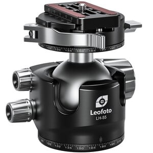 Leofoto Tripod ball-head LH-55PCL with panorama plate and quick-release coupling
