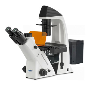 Kern Microscopio invertido OCM 167, FL, PH, trino, Abbe-N.A.-0,3-Condensador fijo, 10x-40x, Al, Dl, 5W LED