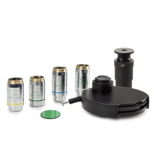 Euromex Zernike phase contrast set, AX.9126 :Zernike phase condenser, PLPHi 10/20/S40/S100-oil immersion objectives, telescope, green filter