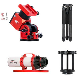 ZWO Telescopio FF65 AP 65/416 Quintupleto con AM3 y Carbon Trípode