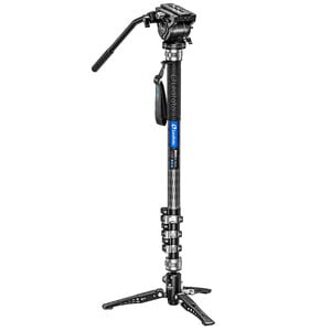 Leofoto Carbon monopod MF-324CL + VD-04 pan-tilt foot + BV-10 video tilt head