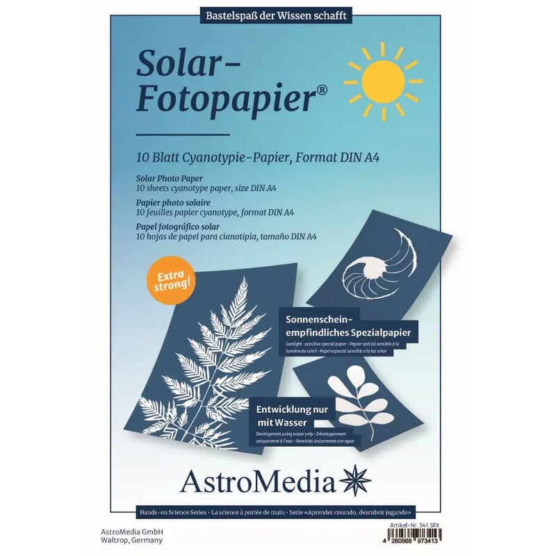 AstroMedia Kit : papel fotográfico solar DIN A4, 10 unidades