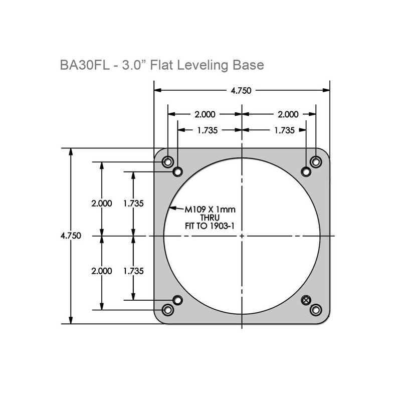 Starlight Instruments Base for 3.0" diameter focuser, flat with leveling screws