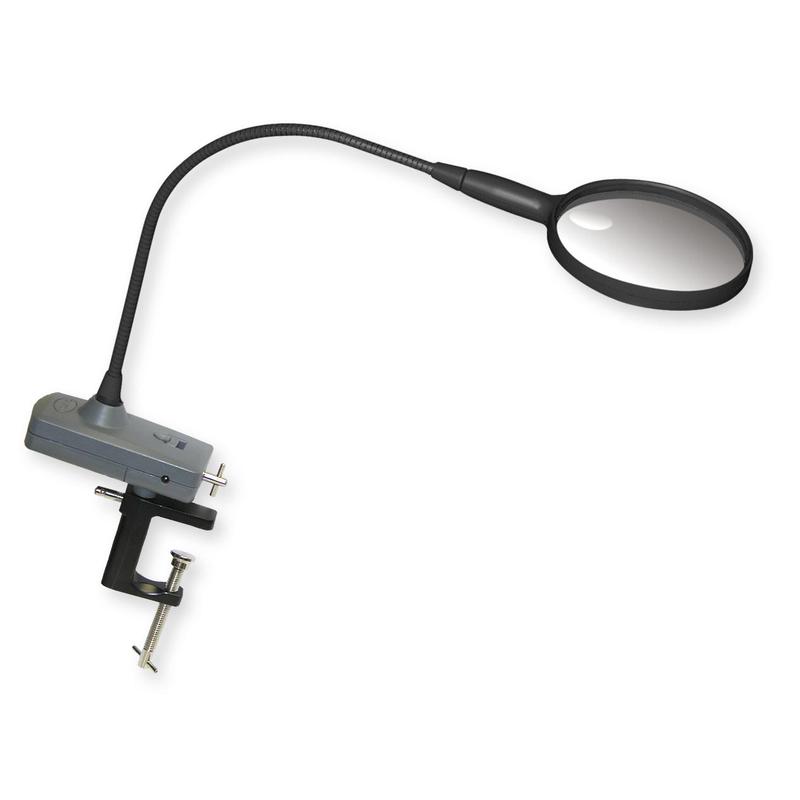 Desk mounted store magnifying glass