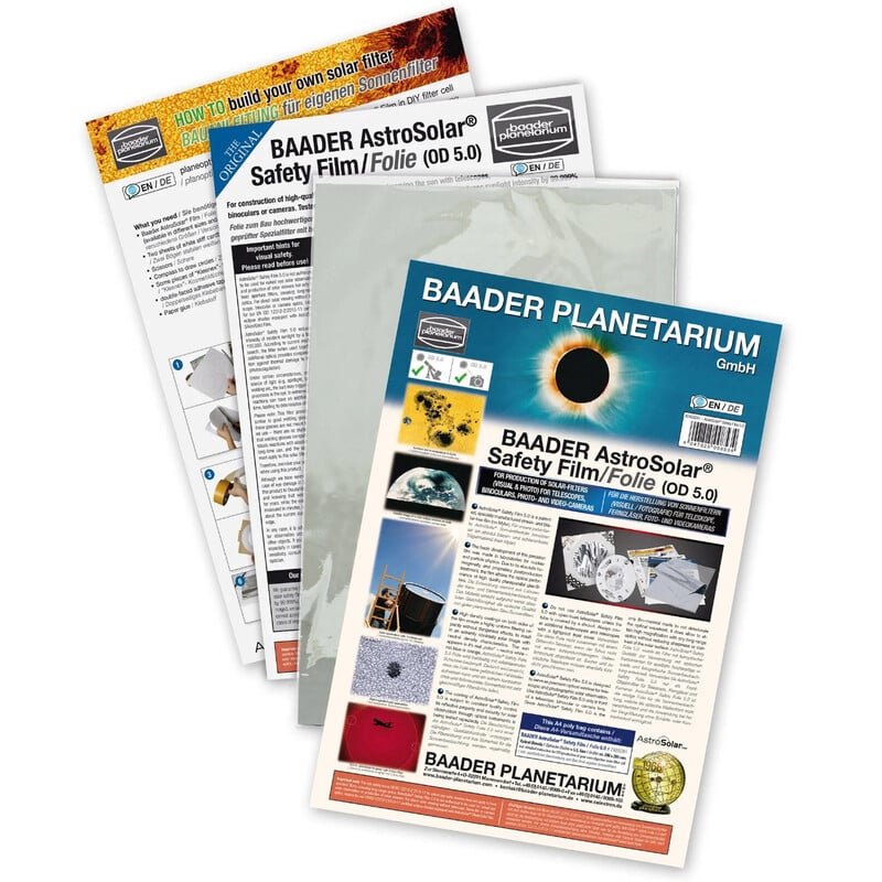 Baader Lámina filtrante Filterfolie AstroSolar® Safety Folie OD 5.0, 20x29cm
