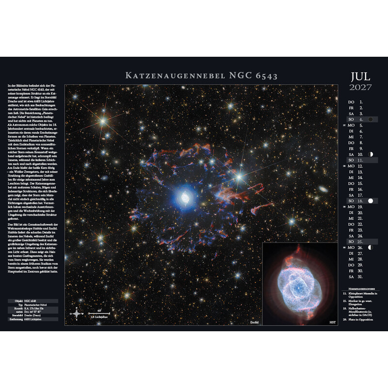 Astronomie-Verlag Calendario Weltraum-Kalender 2027