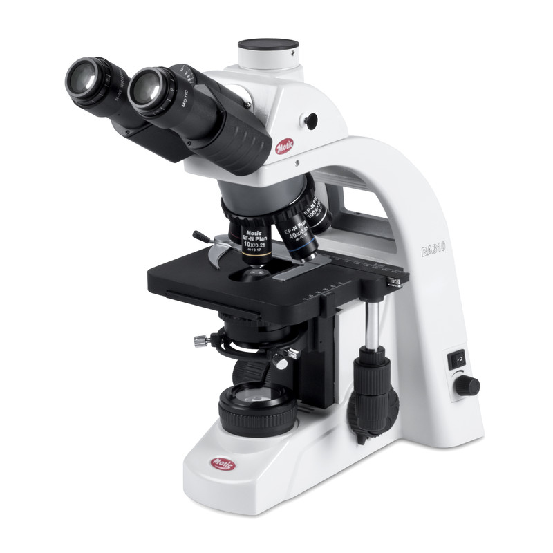 Motic Microscoop BA310E trino, BF, infinity, EC-plan, achro, 40x - 400x, Hal. 30W, LED 3W (opt.)