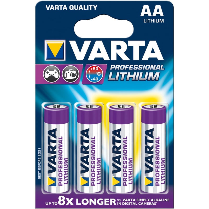 Varta Professional Mignon (AA) lithium batteries, pack of 4 | Akkus und PowerBanks