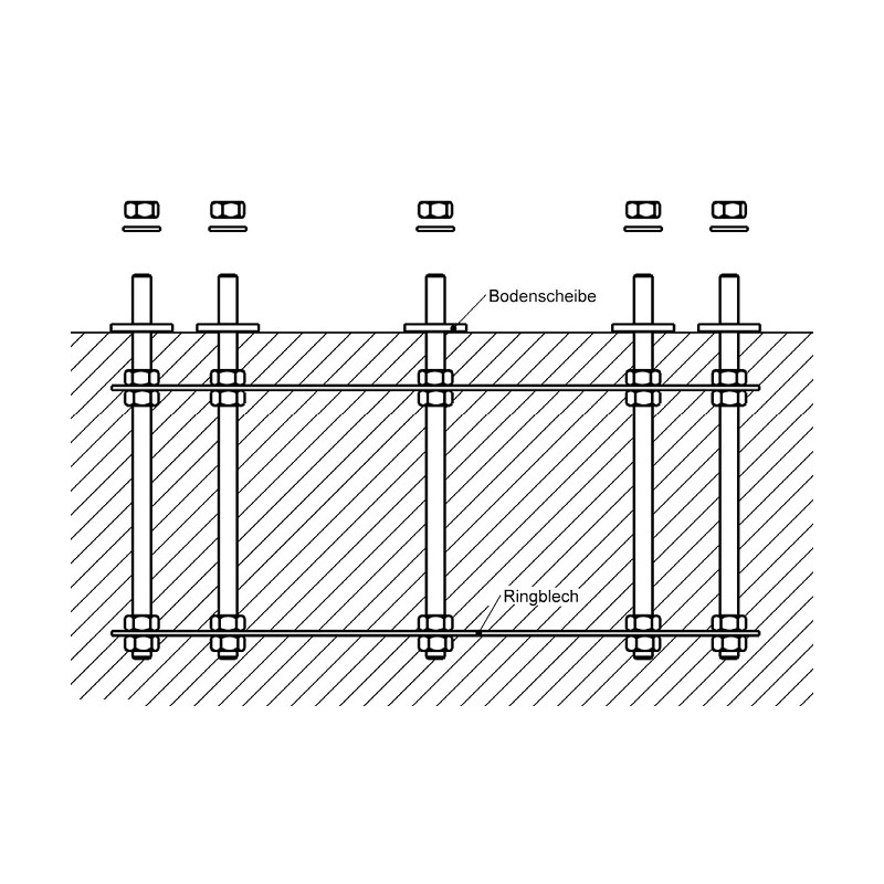 euro EMC Anchoring kit 2 for P200 observatory pier, 120cm overall height