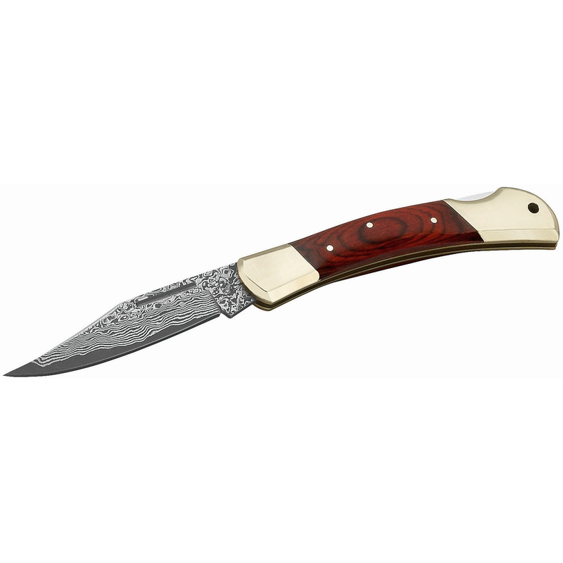 Herbertz Knives Damascene pocketknife, Pakka wood grip, No. 265711