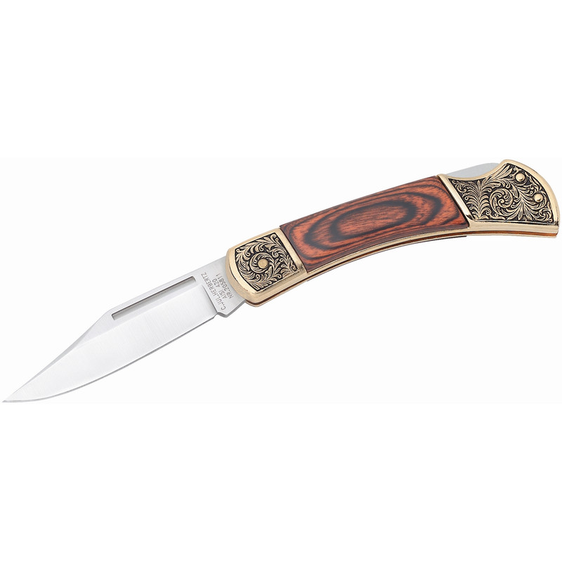 Herbertz Coltelli Coltello tascabile, impugnatura in legno di pakka, n. 205811