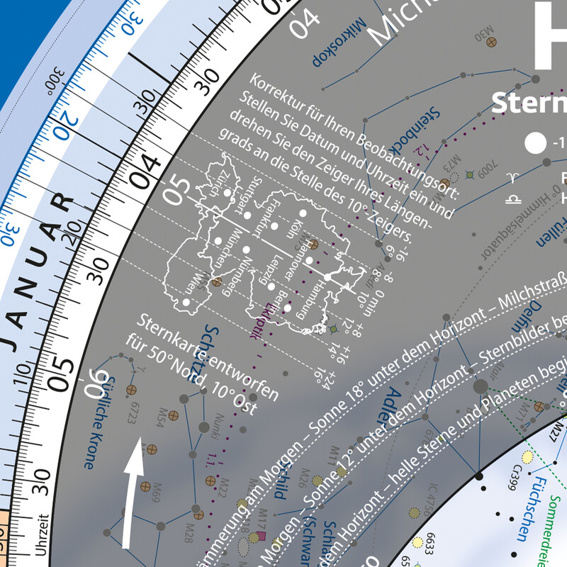 Oculum Verlag Star chart Swivelling sky map