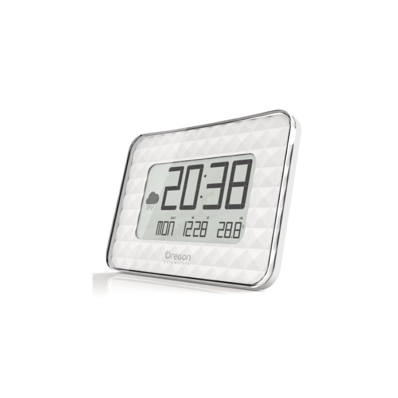 Oregon Scientific Weather station JUMBO JW 208 radio wall clock, white