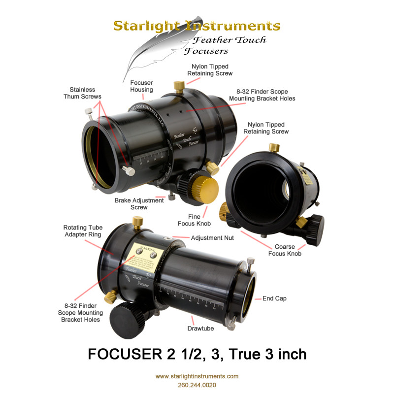 Starlight Instruments FeatherTouch FTF2515HD 2.5" DualSpeed focuser with 1.5" focus travel