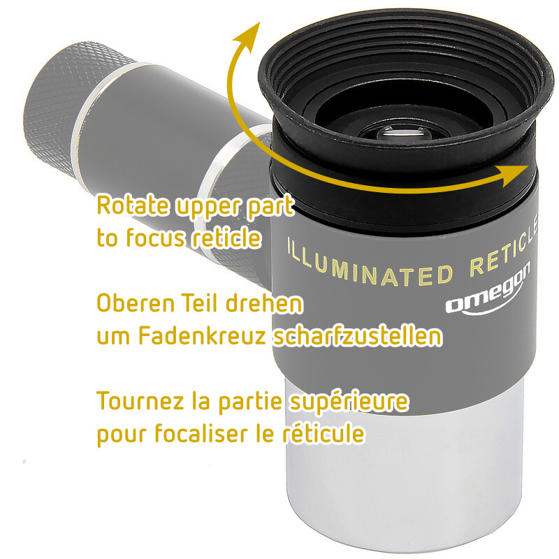 Omegon Kruisdraad oculairs Kellner dradenkruisoculair, 12mm, verlicht