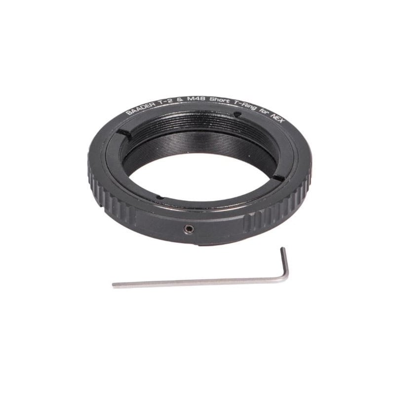 Baader Adattore fotocamera T-Ring per innesto Sony E/NEX con filettature D52/M48 e T2
