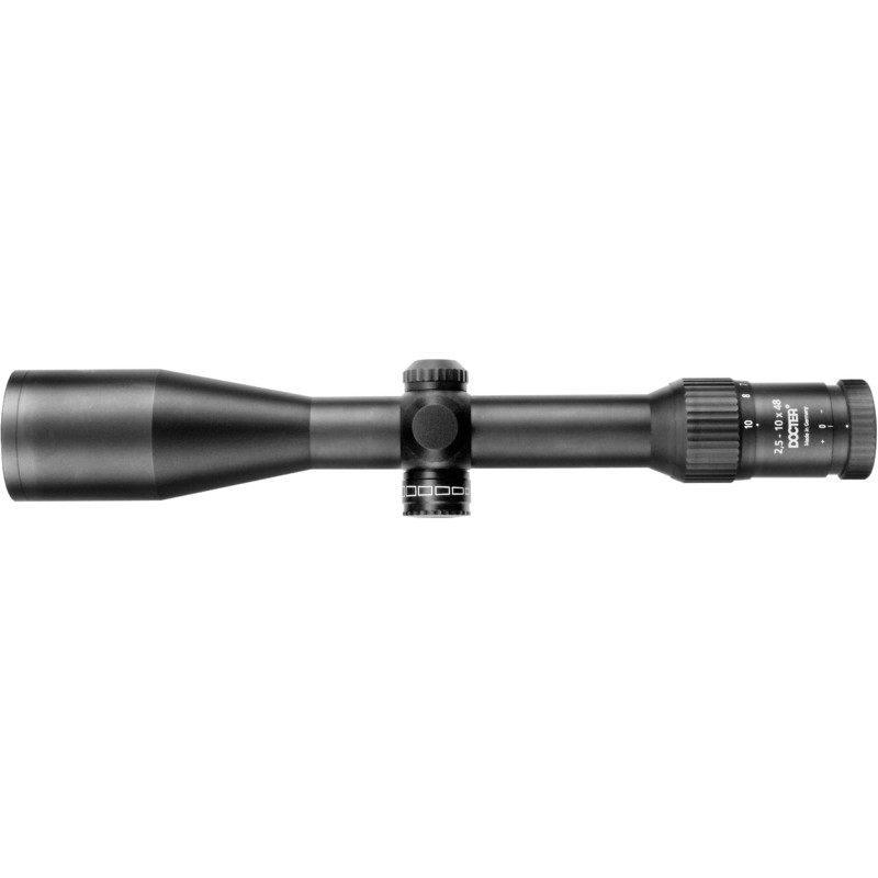 DOCTER Riflescope Classic 2.5-10x48 telescopic sight with prism rail, 4LP reticule