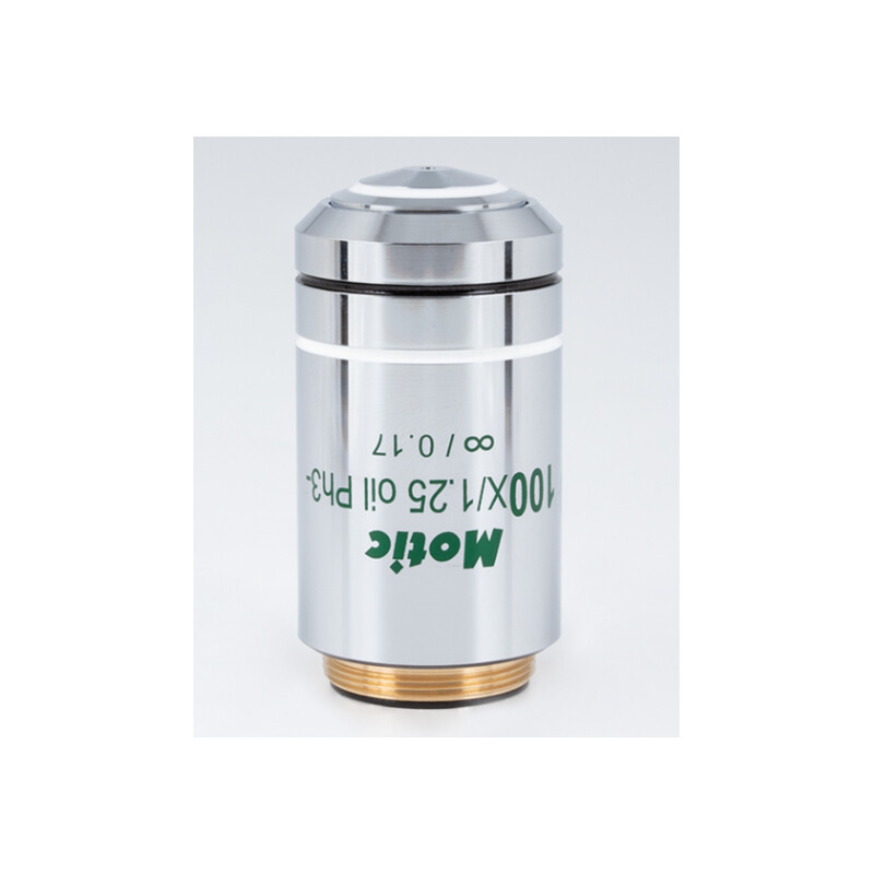 Motic Objetivo 100X / 1.25, wd 0.15mm, CCIS, EC-H PLPH, e-plan, neg. phase, infinity, -S-Oil