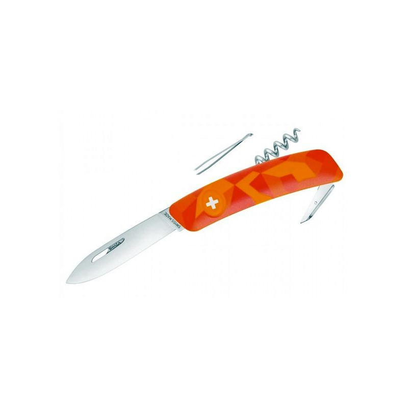 SWIZA Knives C01 Swiss Army Knife, LUCEO Camo Urban Orange