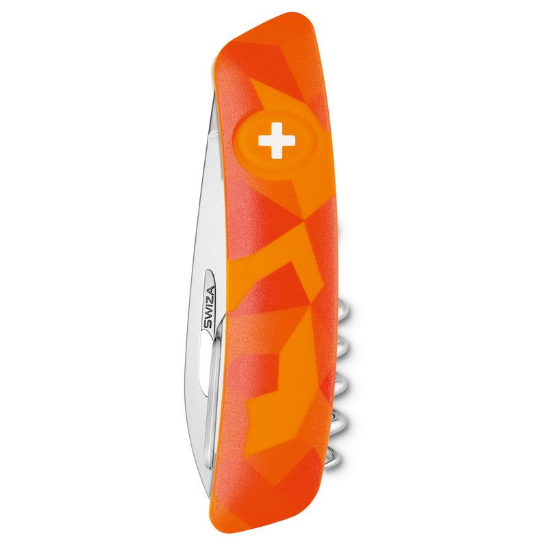 SWIZA Knives C01 Swiss Army Knife, LUCEO Camo Urban Orange