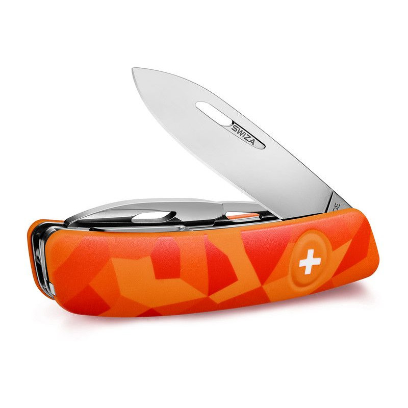 SWIZA Knives C03 Swiss Army Knife, LIVOR Camo Urban Orange