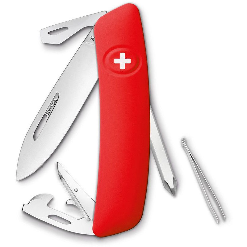 New VICTORINOX Universal Can Opener Stainless Steel Made in Swiss Black Red