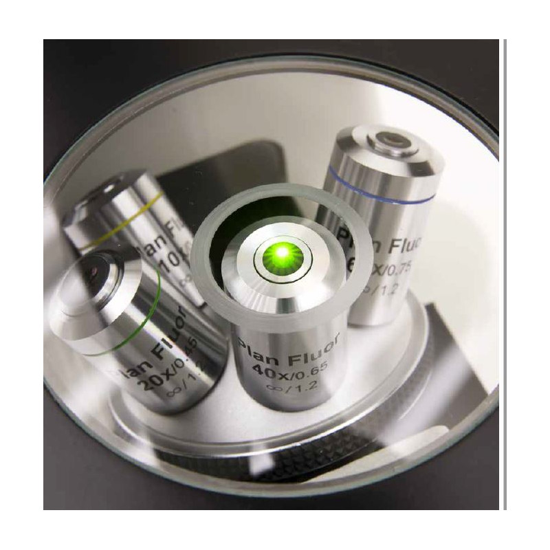 Optika Microscopio IM-3FL4-EUIV, trino, invertito, FL-HBO, Filtro B&G, IOS LWD U-PLAN F, 100x-400x, EU, IVD