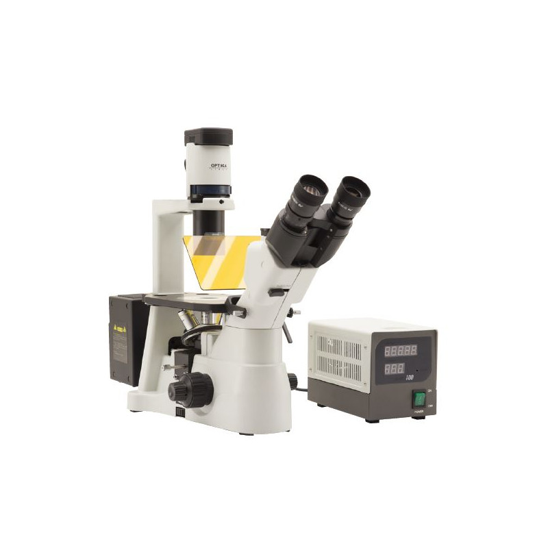 Optika Inverted microscope Mikroskop IM-3FL4-SW, trino, invers, FL-HBO, B&G Filter, IOS LWD U-PLAN F, 100x-400x, CH