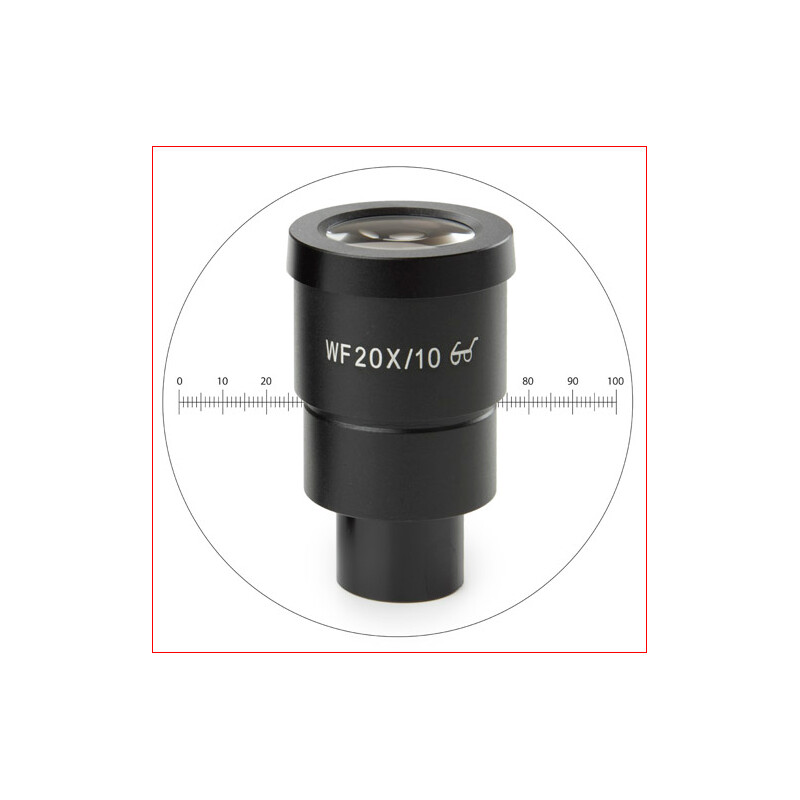 Euromex Measuring eyepiece HWF 20x/10 mm Okular mit Mikrometer, SB.6020-M (StereoBlue)