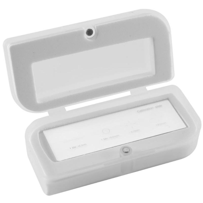 Optika Objectmicrometer Micrometer-voorwerpglaasjes,  1mm/10µm, 10mm/100µm, M-005