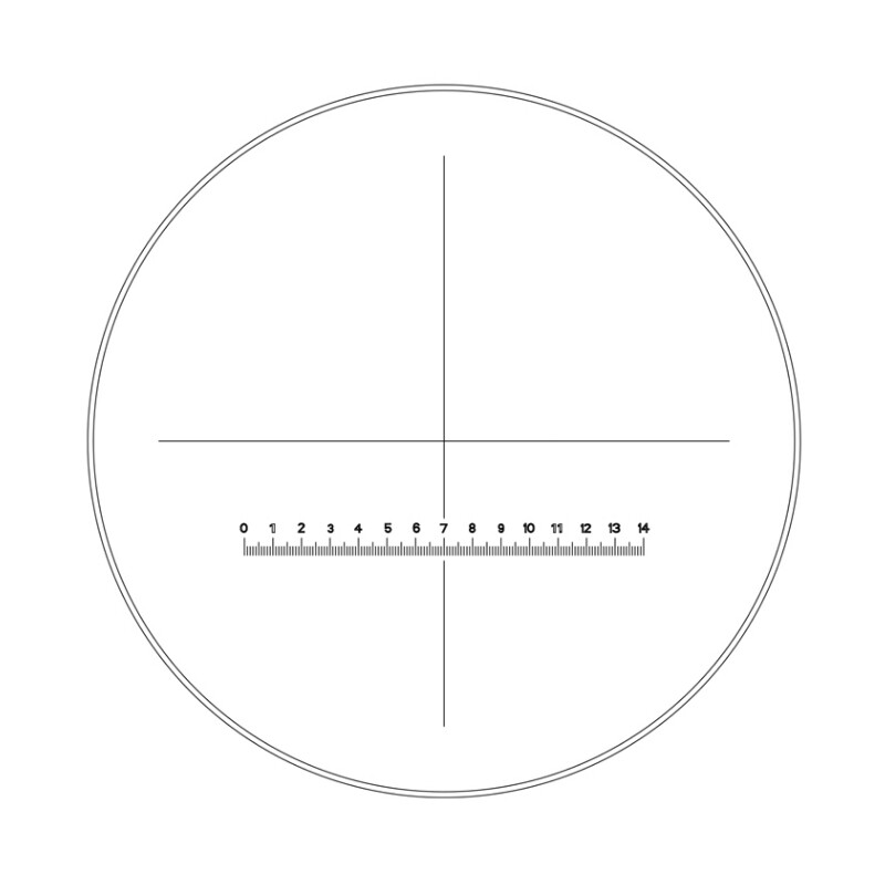 Motic WF10X/23mm measuring eyepiece, scale (14mm in 140 divisions) and cross hairs