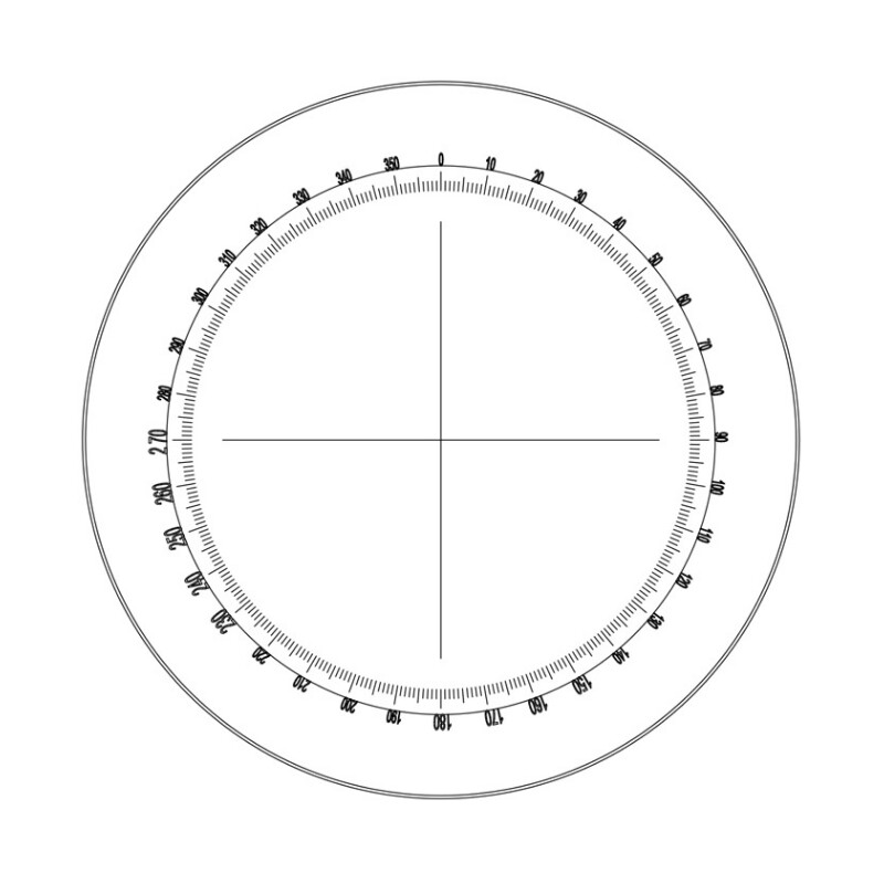 Motic Micrometer eyepiece WF10X/23mm, 360º protractor with 30º divisions and crosshair