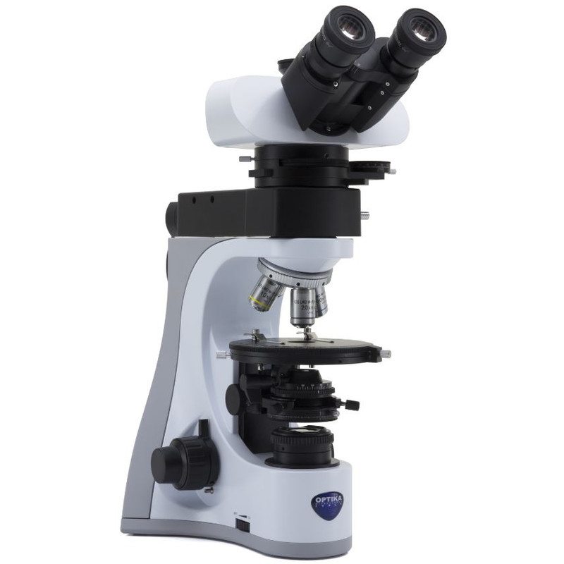 Optika Microscope B-510POL-I, polarisation, incident, transmitted, trino, IOS LWD W-PLAN POL, 50-500x, EU