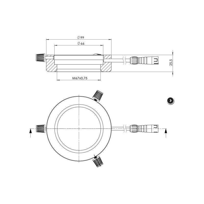 StarLight Opto-Electronics RL4-66 WW, bianco (3.500 K), Ø 66 mm