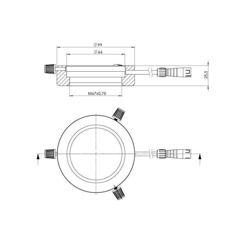 StarLight Opto-Electronics RL4-66-S4 NW, segment.,  natur-weiß (5.600 K), Ø 66mm