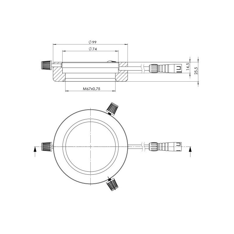 StarLight Opto-Electronics RL4-74 WW, blanco (3.500 K), Ø 74 mm