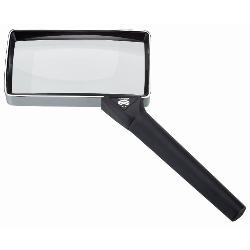 Schweizer Magnifying glass Hand magnifier Basic-Line CLASSIC, 4D/2x/100x50mm, biconvex