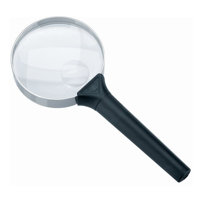 Schweizer Magnifying glass Basic-Line BIFOCUS hand magnifier, 6D/16D; Ø75/Ø20mm, bifocal