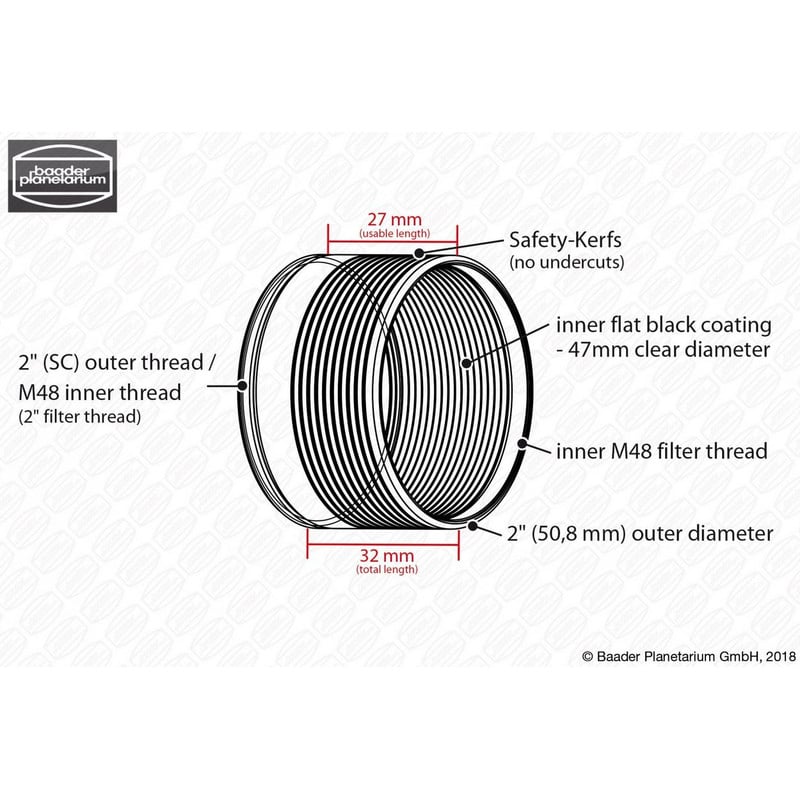 Baader Adapter 2" Safety Kerf nosepiece