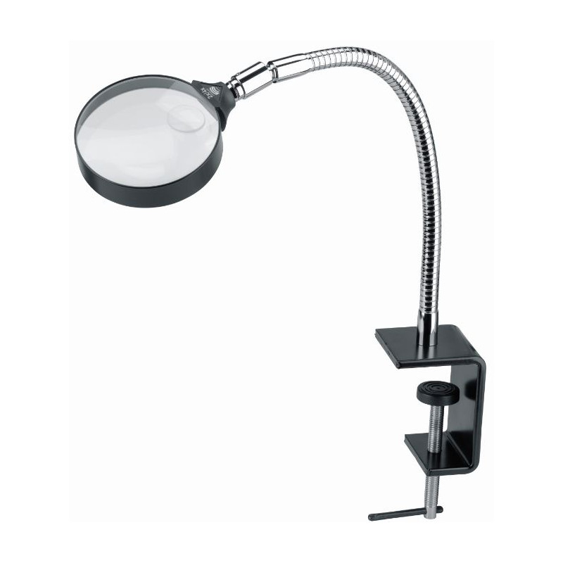 Schweizer Magnifying glass Work stand magnifier, table clamp, 2x/Ø120mm, biconvex