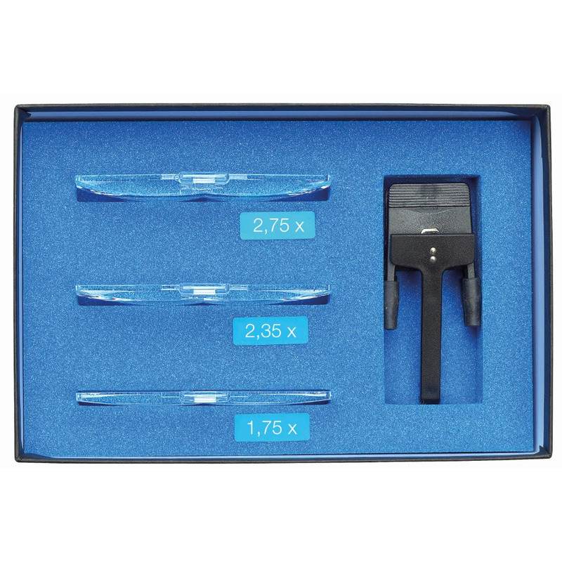 Schweizer Lupa Basic-Line RIDO-CLIP Lentes 1,75x, 2,35x, 2,75x
