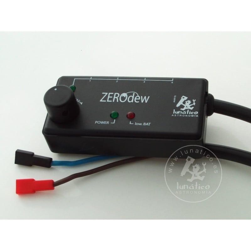 Lunatico Obturador Control ZeroDew con conectores para batería