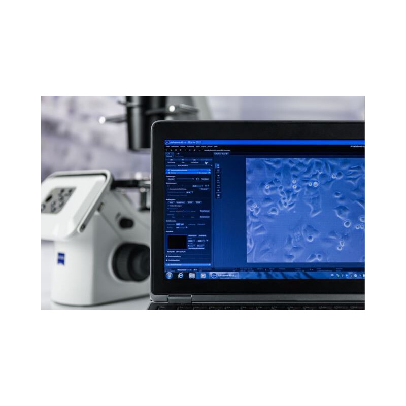 ZEISS Primovert HDcam inverted microscope Ph1, 40-400x, condenser 0.3, 5MP