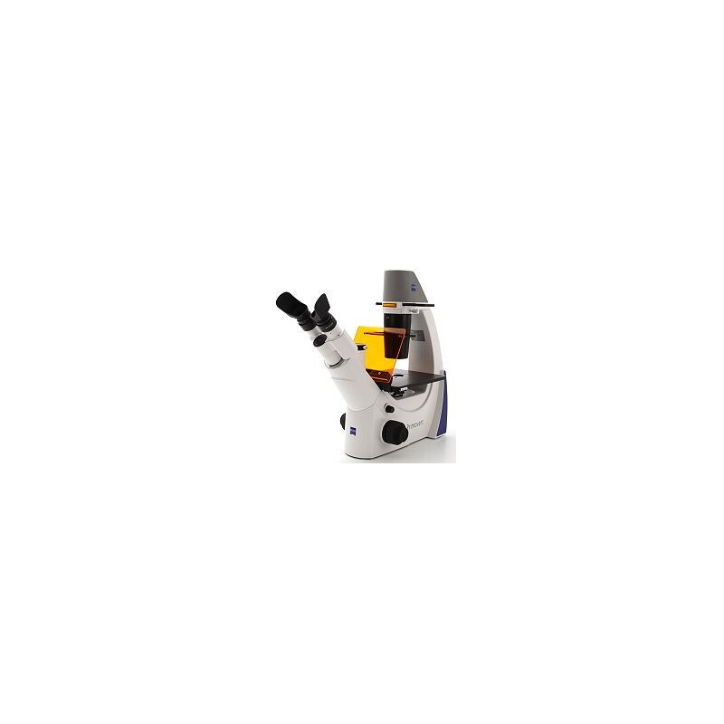 ZEISS Microscopio invertito Primovert trino Ph0, Ph1, Ph2, 40x, 100x, 200x, 400x Cond 0.4, Fluo 470nm