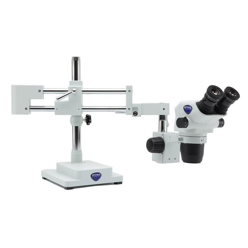 Optika Stereo zoom microscope SZO-9, bino, 6.7-45x, overhanging, 2-arm, without Lighting