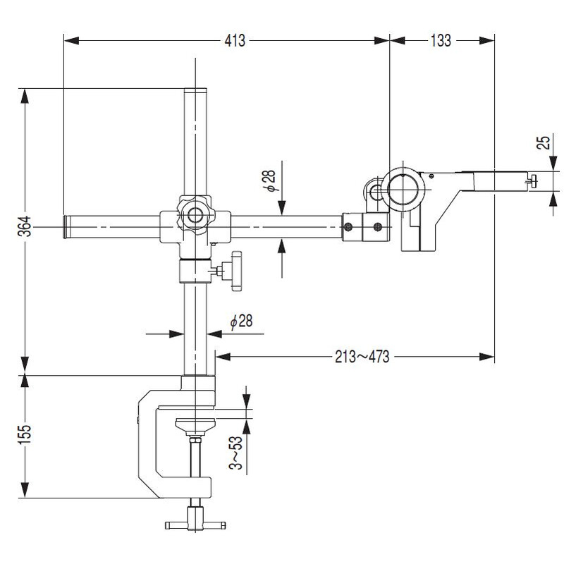 Nikon Zwenkarm statief G-US1A , 1-arm, schroefklem of Headmount