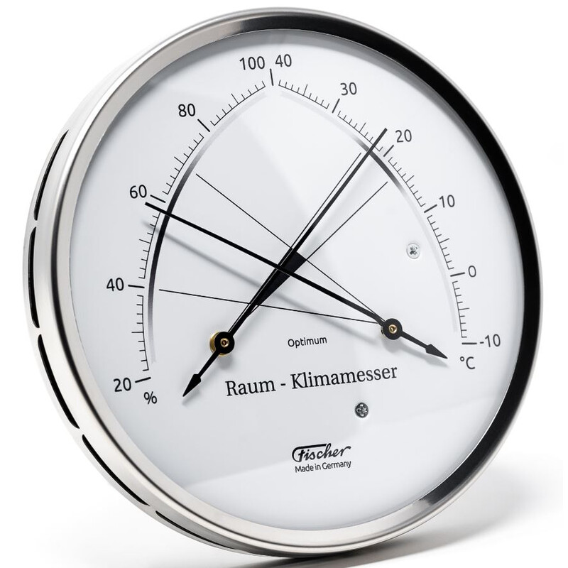 51cm Silver Outdoor Weather Station With Thermometer, Barometer &  Hygrometer By FISCHER - Weather Instruments - Clock Shop